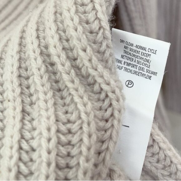 HELMUT LANG Womens Xsmall Shawl Collar Wool Cashmere Cardigan In Birch Color - Picture 10 of 13